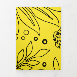 Floral Design 36 Tri-Fold Holiday Card