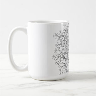Floral design art coffee mug