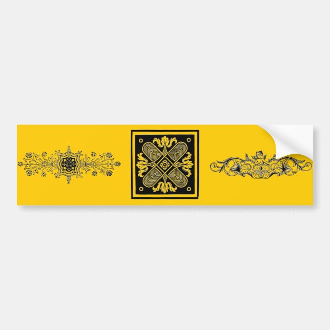 Floral Design Bumper Sticker (Front)