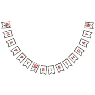 Floral design bunting