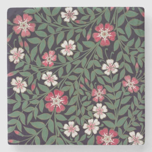 Floral Design by J. Owen, 1863 Stone Coaster