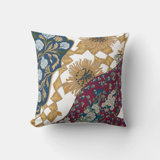 Floral Design Decorative Throw Pillow (Front)