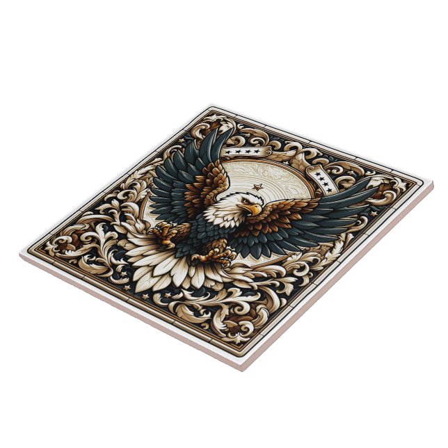 Floral Design Eagle Tile (Side)