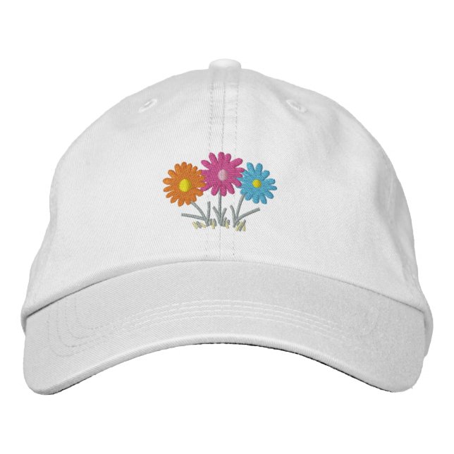 Floral design embroidered hat (Front)