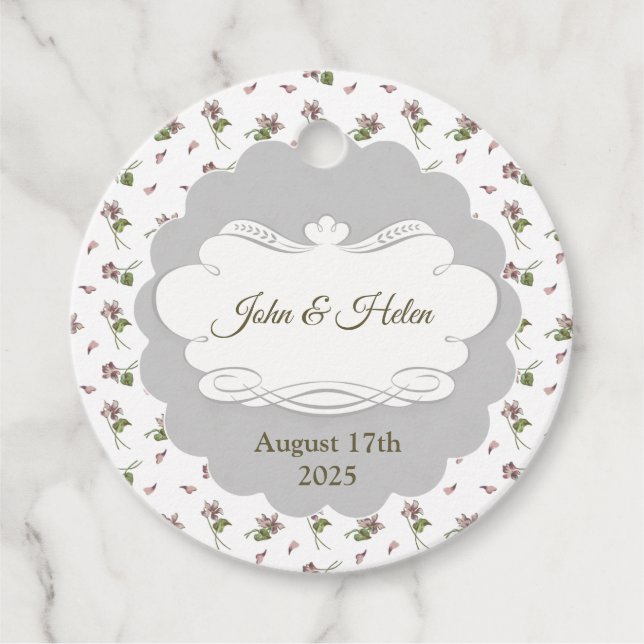 Floral Design Favour Tags (Front)