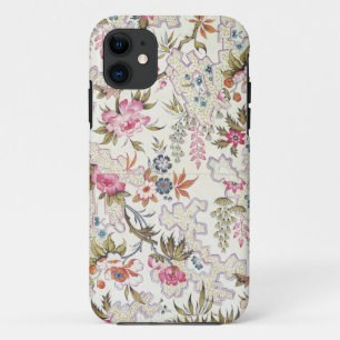 Floral design for silk material with stylised flow iPhone 11 case