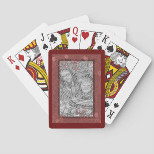 Floral Design Frame Your Photo Template  Playing Cards
