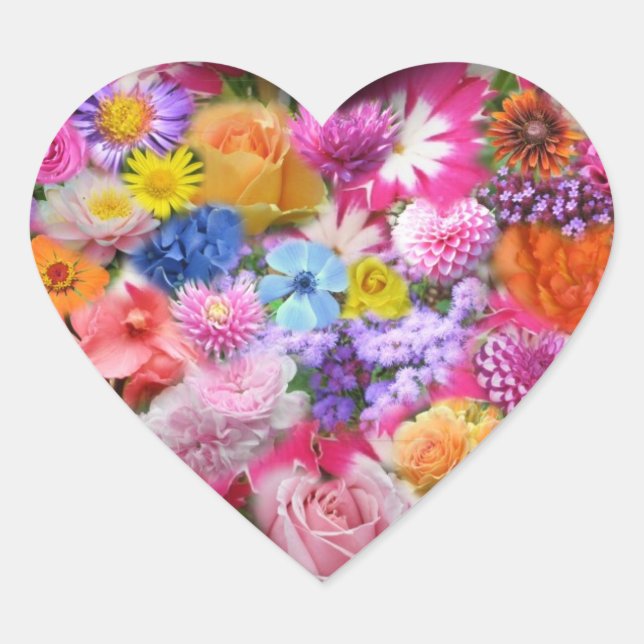 Floral Design Heart Sticker (Front)