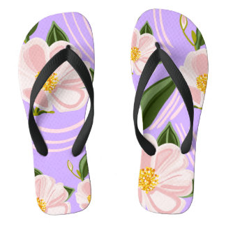 Floral design in bright lilac  thongs
