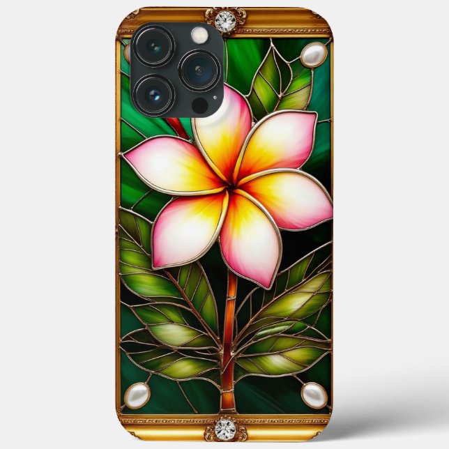 Floral Design in Golden Frame Case-Mate iPhone Case (Back)