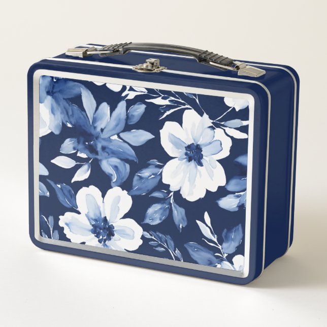 Floral design  metal lunch box (Front)