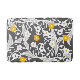 Floral design, modern pattern, vines, flowers bath mat