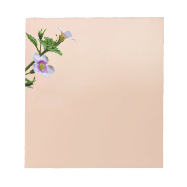 Floral Design On Pink Notepad (Front)