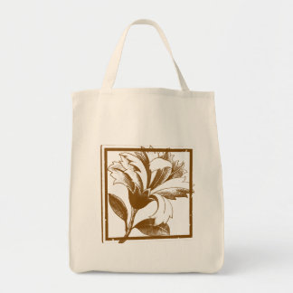 Floral Design Organic Grocery Shopping Tote Bag