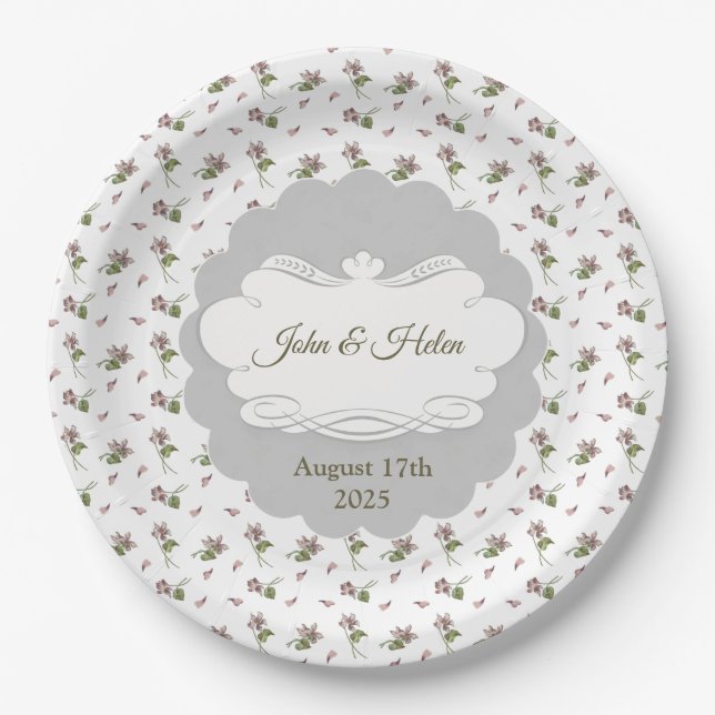 Floral Design Paper Plate (Front)