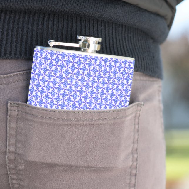 Floral Design Pattern Hip Flask (In Situ)