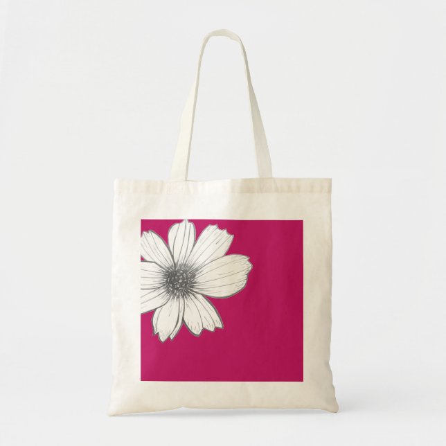 Floral design Pink Tote Bag (Front)