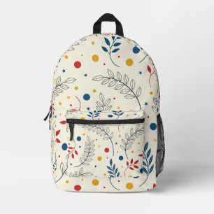 Floral design printed backpack