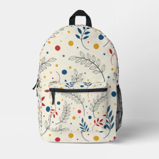 Floral design printed backpack