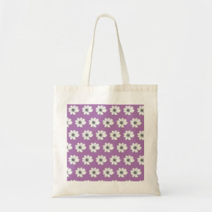 Floral design purple tote bag