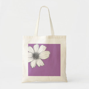 Floral design purple tote bag