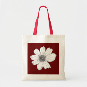 Floral design Red Wine Tote Bag