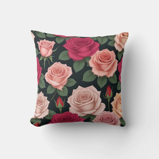Floral Design Roses Simple Beautiful Cushion (Front)