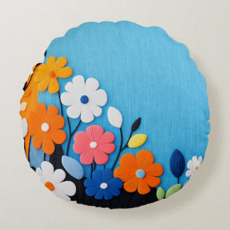 Floral Design Round Cushion