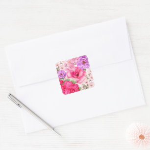 Floral Design Square Sticker