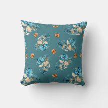 Floral Design Throw Pillow
