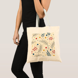 Floral design tote bag