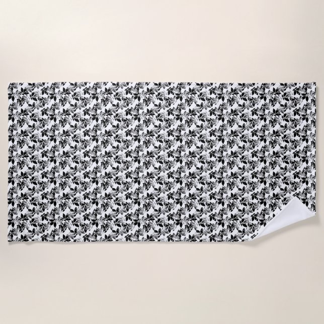 floral Design Twenty One Beach Towel (Front)