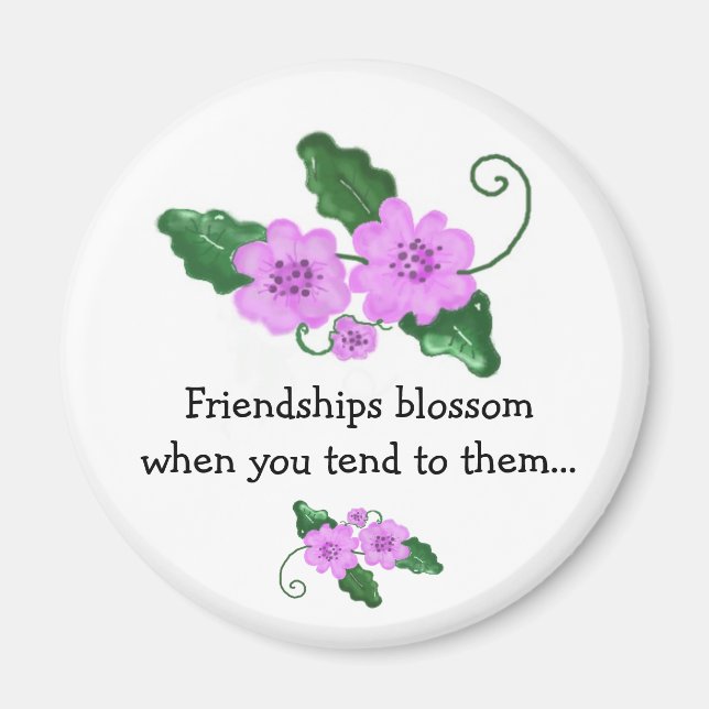 Floral Design with Friendship Saying Magnet (Front)