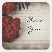 Floral Design with Lined Parchment Paper Thank You