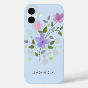 Floral Design with Name Jessica. iPhone 16 Plus Case