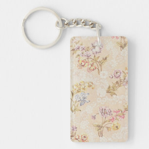 Floral design with peonies, lilies and roses for S Key Ring