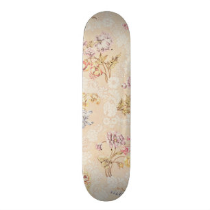 Floral design with peonies, lilies and roses for S Skateboard