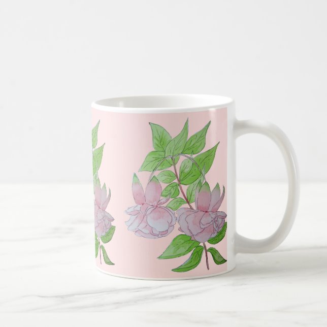 floral design with pretty pink flowers coffee mug (Right)
