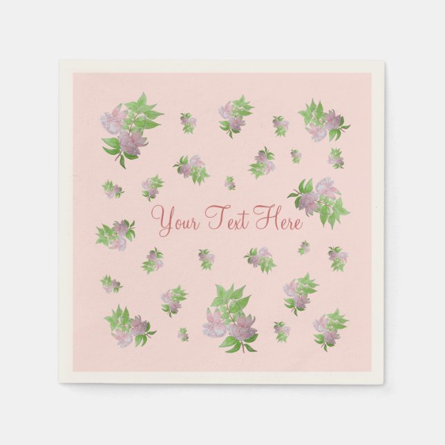 floral design with small pretty pink flowers napkin (Front)