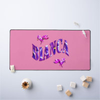 Floral Designed Bianca Name, Desk Mat