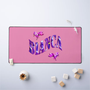 Floral Designed Bianca Name, Desk Mat