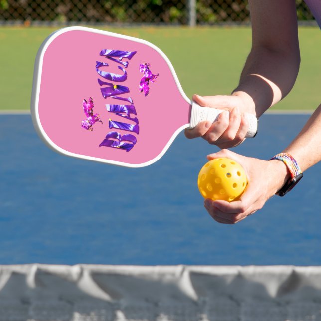 Floral Designed Bianca Name, Pickleball Paddle (Insitu)