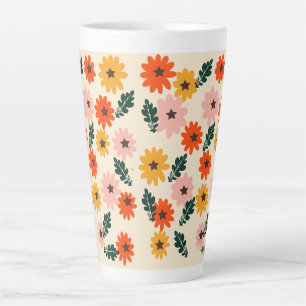 Floral Designed Latte Mug