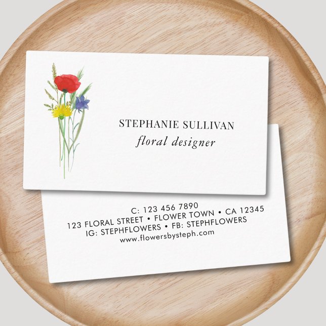 Floral Designer Wildflower Business Card (Creator Uploaded)