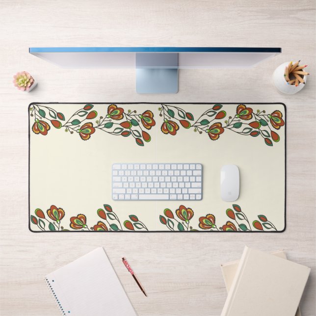 Floral Desk Mat – Seamless Endless Flower Pattern  (Office 1)