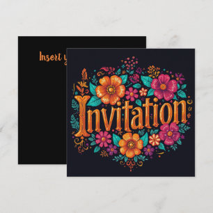 Floral dia de los muertos  invitation