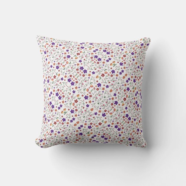 Floral Diagonal Pattern Country Cute Cushion (Front)