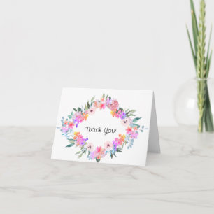 Floral Diamond Frame  Thank You Card