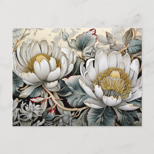 Floral Digital AI Assist Art Pretty Flowers  Postcard (Front)