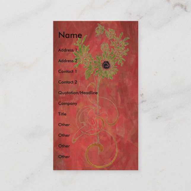 Floral Digital Art Business Card (Front)